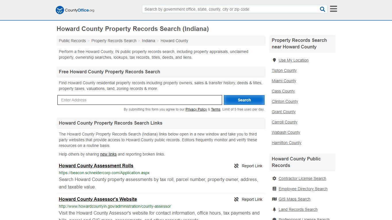 Howard County Property Records Search (Indiana)